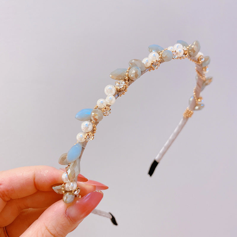 VH-0614 Winding Crystal Pearl Headband