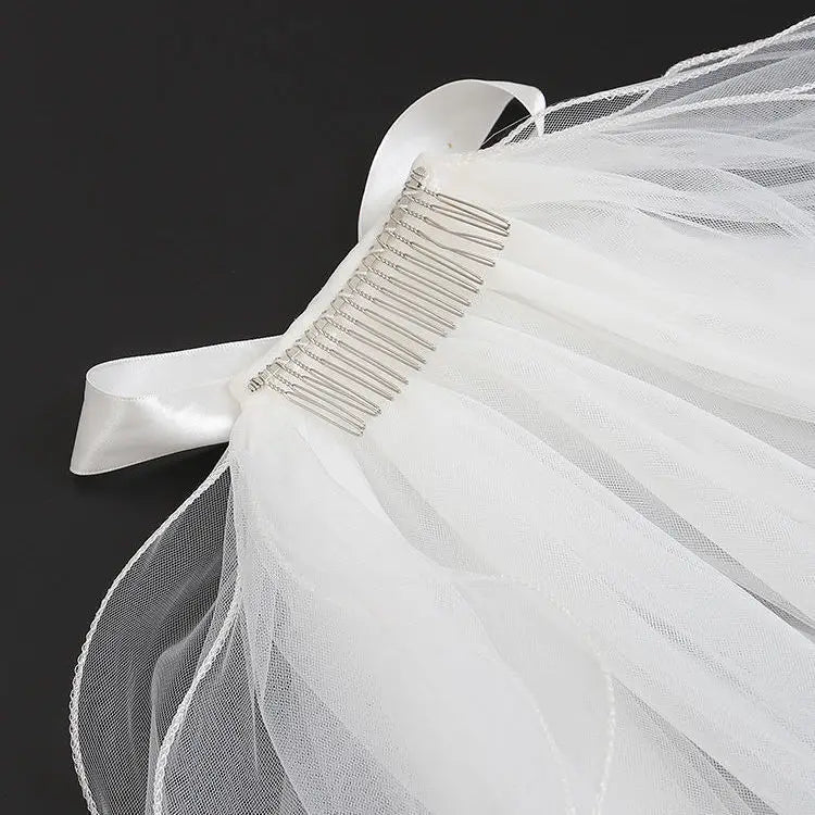 V-0621  2 Tier Bridal Veil With Bow