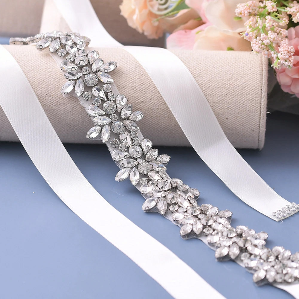 EC-0121 Crystal Rhinestone Wedding Dress Sashes