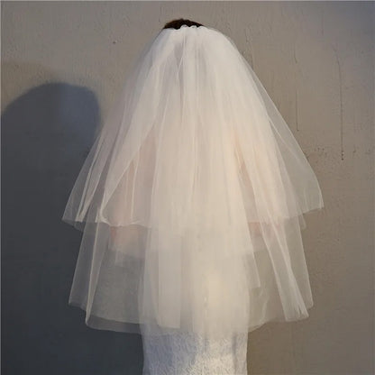 V-2022 Shoulder Length Two Tier Bridal Veil