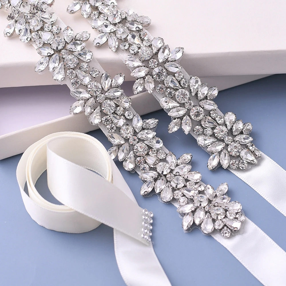 EC-0121 Crystal Rhinestone Wedding Dress Sashes