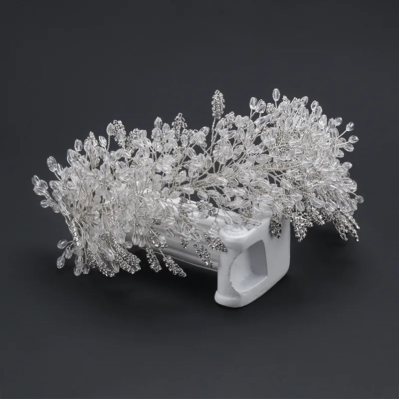 VH-5327 Baroque White Crystal Bridal Headbands