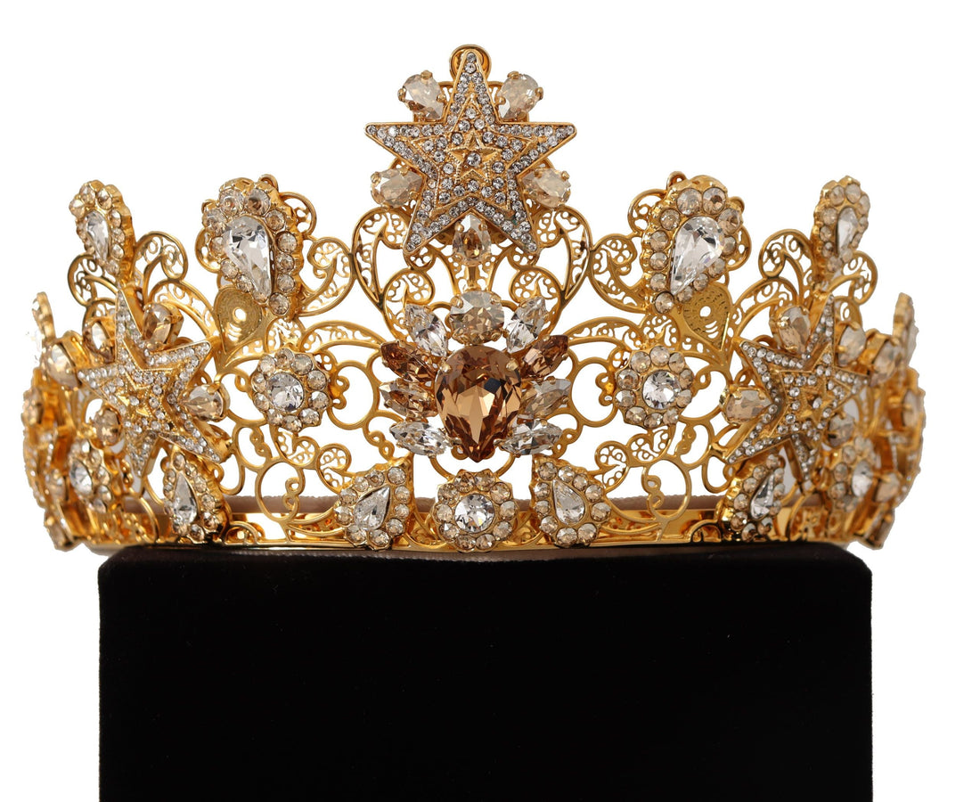T-109 Dolce &amp; Gabbana Gold and Inlaid Crystals Tiara