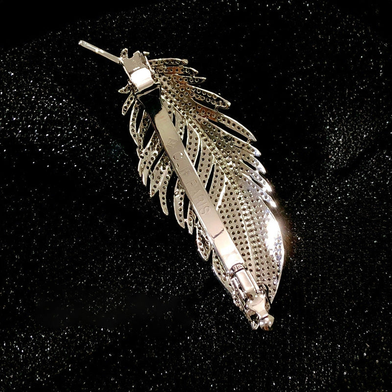 A-0825 Luxury Full Zircon Fancy Feather Barrette