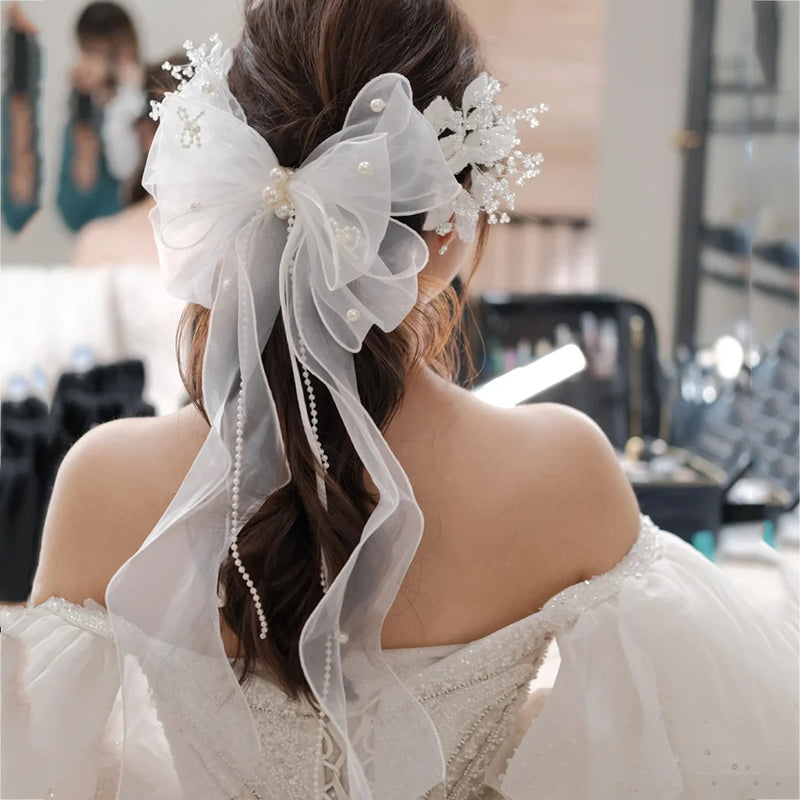 A-2431 Sheer Bow with Pearls