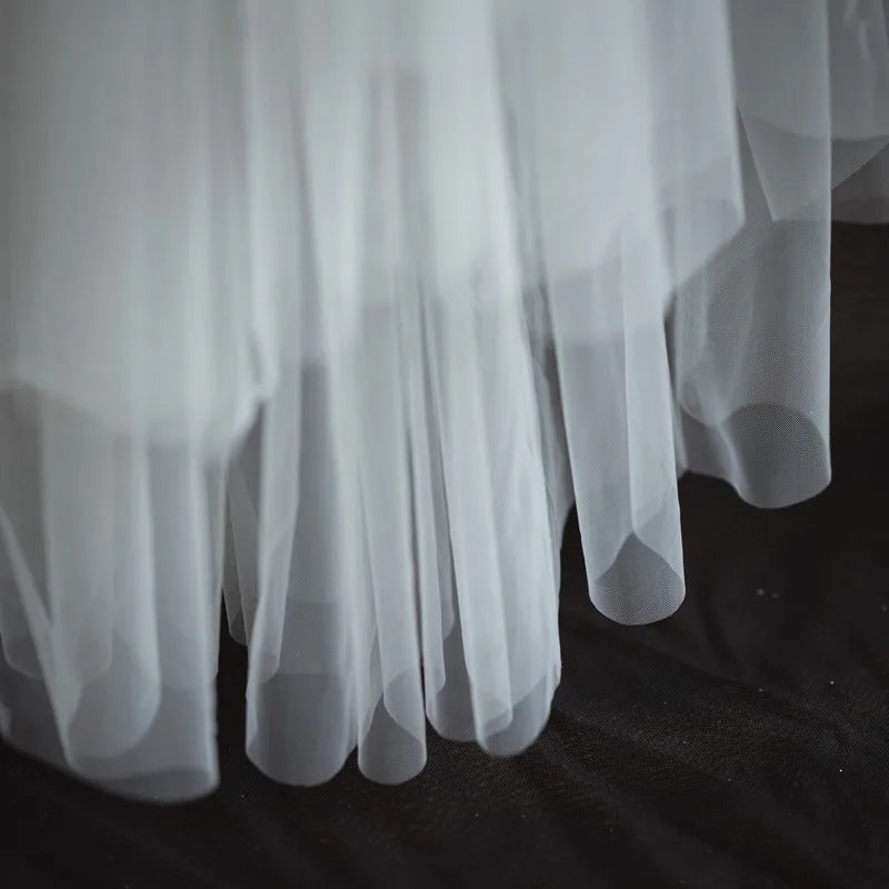 V-2024 Short Four Layer Tulle Wedding Veil