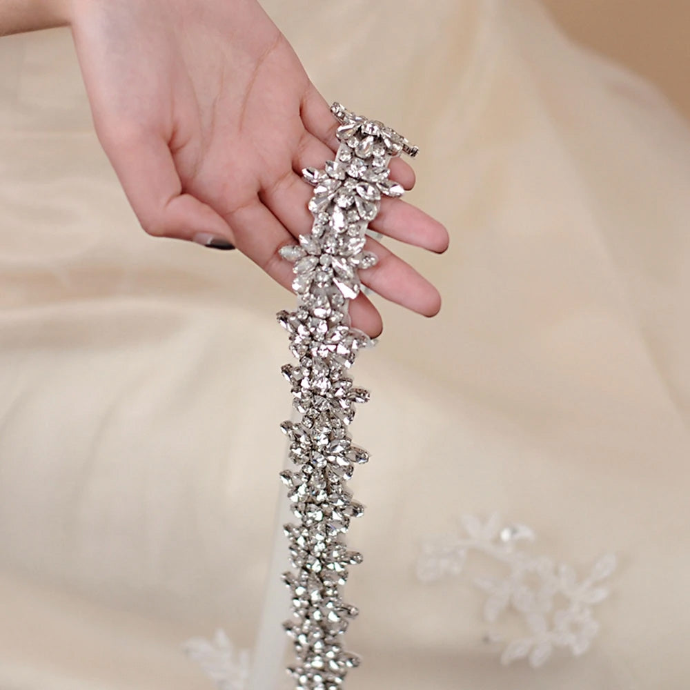 EC-0121 Crystal Rhinestone Wedding Dress Sashes