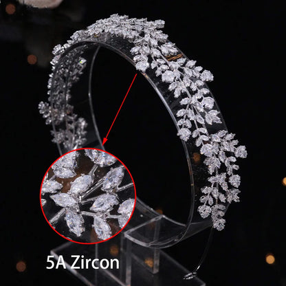 T-0123 Cubic Zirconia Wedding Bridal Hairband 👑