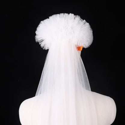 V-3542 Retro Wedding Headdress with Long Veil