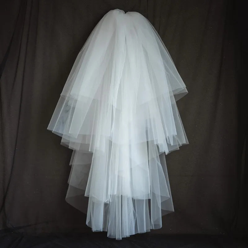 V-2024 Short Four Layer Tulle Wedding Veil