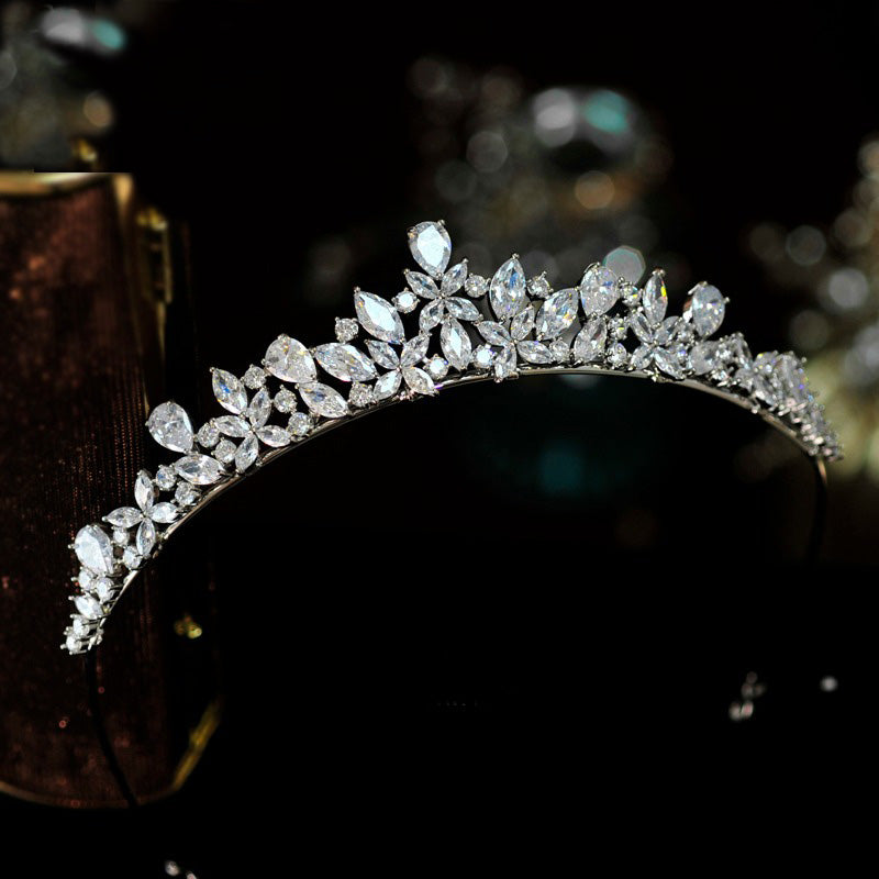 T-3567 Luxury CZ Crown and Matching Jewelry