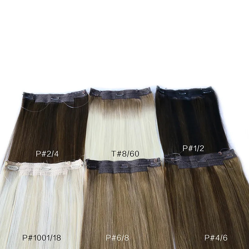 E-6913 Straight Fish Line 100% Human Hair Extensions