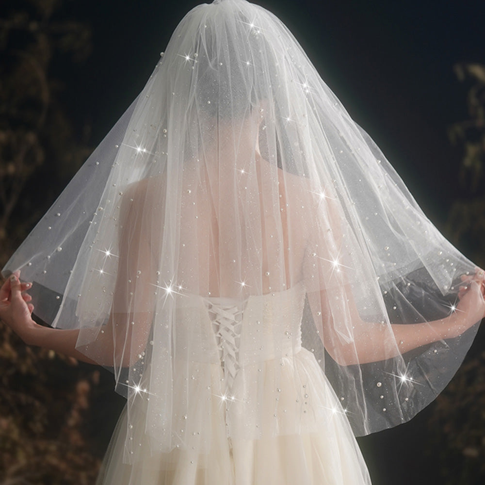 V-1026 Pearl and Sequin Wedding Veil