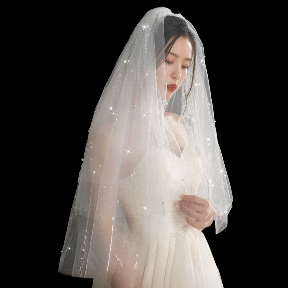 V-1026 Pearl and Sequin Wedding Veil