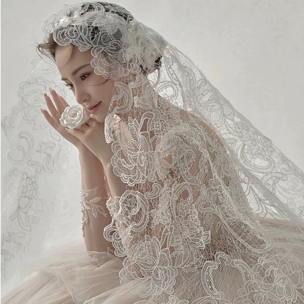 V-0136 Full Lace Wedding Veil