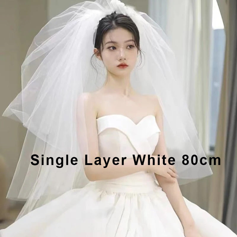 V-3217 Retro European 2 Tier or 1 Tier Tulle Wedding Veils