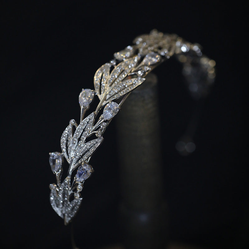 VH-0137 Elegant Leaves Bridal Hairband | Tiara